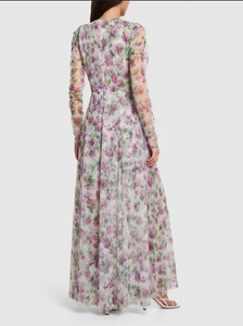 Philosophy di Lorenzo Serafini Printed Tulle Floral Maxi Dress