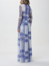 Load image into Gallery viewer, Philosophy di Lorenzo Serafini Printed Blue Tulle Maxi Dress
