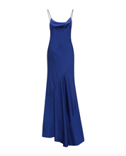 Load image into Gallery viewer, Philosophy di Lorenzo Serafini Saphire Blue Satin Maxi Dress
