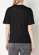 Load image into Gallery viewer, Hugo Boss Ela Black Linen V-neck T-Shirt
