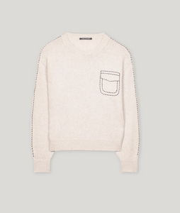 Luisa Cerano Beige Contrast Stitch Sweater