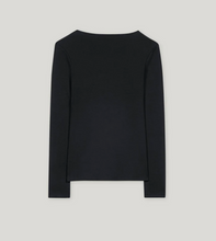 Load image into Gallery viewer, Luisa Cerano Black Ribbed Cotton Top
