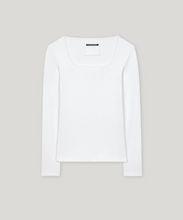 Load image into Gallery viewer, Luisa Cerano White Ribbed Cotton Top
