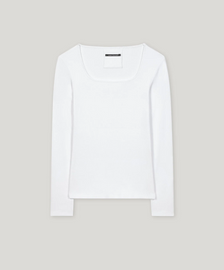 Luisa Cerano White Ribbed Cotton Top