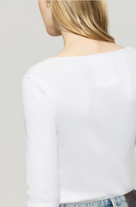 Luisa Cerano White Ribbed Cotton Top