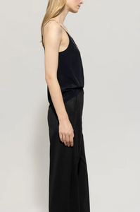 Luisa Cerano Black Camisole with Chain Fringe