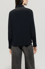 Load image into Gallery viewer, Luisa Cerano Black Shirt with Chain Fringe
