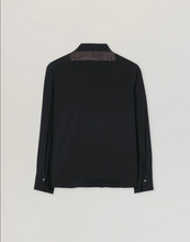 Load image into Gallery viewer, Luisa Cerano Black Shirt with Chain Fringe
