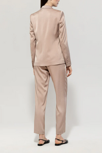 Luisa Cerano Dusty Pink Satin Tapered Trousers