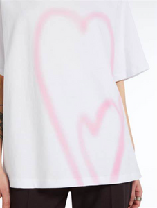 Sportmax Luis Pink Heart Cotton T-shirt