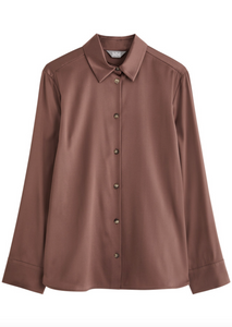 Max Mara Kadiak Silk Chocolate Brown Blouse