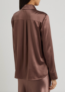 Max Mara Kadiak Silk Chocolate Brown Blouse