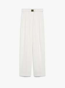 Max Mara Neottia White Belted Trousers