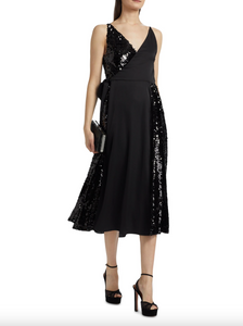 Philosophy di Lorenzo Serafini Black Sequin and Crepe Dress