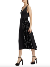Load image into Gallery viewer, Philosophy di Lorenzo Serafini Black Sequin and Crepe Dress
