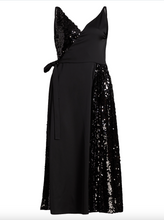 Load image into Gallery viewer, Philosophy di Lorenzo Serafini Black Sequin and Crepe Dress
