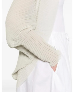 Max Mara Light Grey Plisse Vesuvio Cape