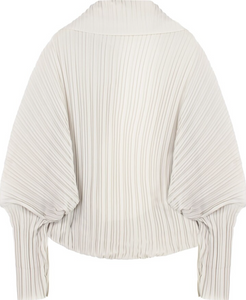 Max Mara Light Grey Plisse Vesuvio Cape