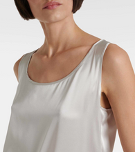 Load image into Gallery viewer, Max Mara Pan Scoop Neck Silver Grey Silk Vest
