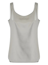 Load image into Gallery viewer, Max Mara Pan Scoop Neck Silver Grey Silk Vest
