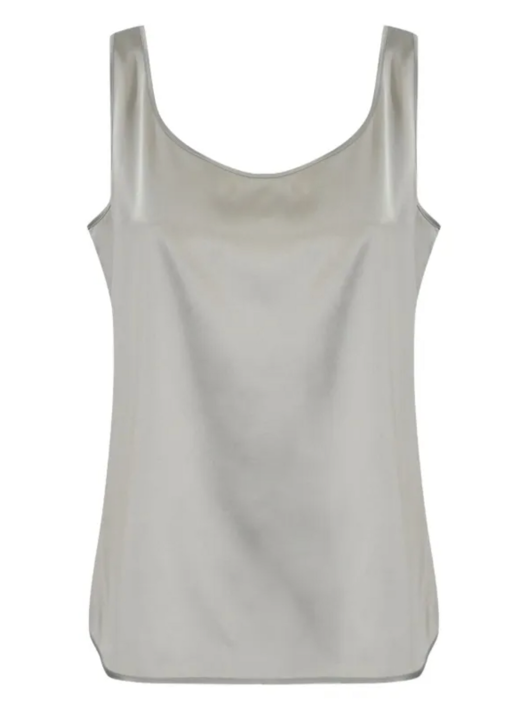 Max Mara Pan Scoop Neck Silver Grey Silk Vest