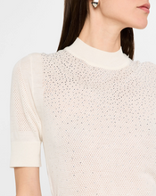 Load image into Gallery viewer, Max Mara Spigola Ivory Rhinestone Mesh Sweater
