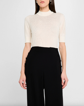 Load image into Gallery viewer, Max Mara Spigola Ivory Rhinestone Mesh Sweater
