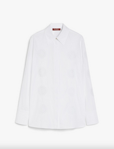 Max Mara Sesia Embroidered White Cotton Shirt