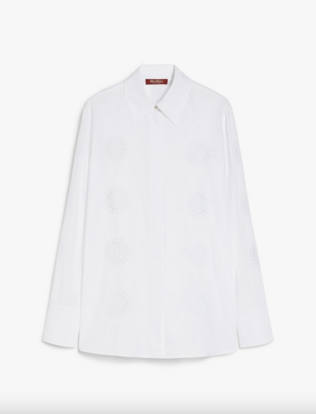 Max Mara Sesia Embroidered White Cotton Shirt