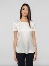 Load image into Gallery viewer, Max Mara Cortona Short Sleeve Ivory Silk Top
