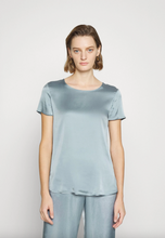 Load image into Gallery viewer, Max Mara Cortona Short Sleeve Blue Silk Top

