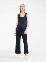 Load image into Gallery viewer, Max Mara Pan Scoop Neck Navy Silk Vest
