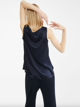 Load image into Gallery viewer, Max Mara Pan Scoop Neck Navy Silk Vest
