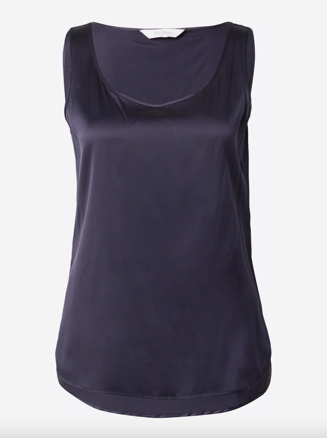 Max Mara Pan Scoop Neck Navy Silk Vest