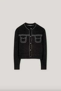 Luisa Cerano Black White Stitch Cardigan