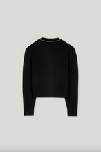 Load image into Gallery viewer, Luisa Cerano Black White Stitch Cardigan
