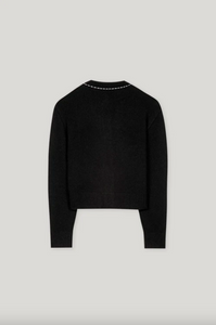 Luisa Cerano Black White Stitch Cardigan