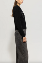 Load image into Gallery viewer, Luisa Cerano Black White Stitch Cardigan
