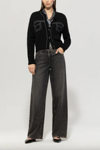 Load image into Gallery viewer, Luisa Cerano Black White Stitch Cardigan
