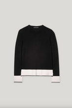 Load image into Gallery viewer, Luisa Cerano Black Sweater With Cream Accents
