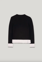 Load image into Gallery viewer, Luisa Cerano Black Sweater With Cream Accents
