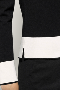 Luisa Cerano Black Sweater With Cream Accents