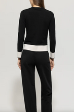 Load image into Gallery viewer, Luisa Cerano Black Sweater With Cream Accents
