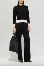 Load image into Gallery viewer, Luisa Cerano Black Sweater With Cream Accents
