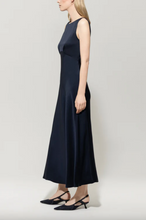 Load image into Gallery viewer, Luisa Cerano Navy Satin Maxi Dress
