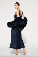 Load image into Gallery viewer, Luisa Cerano Navy Satin Maxi Dress
