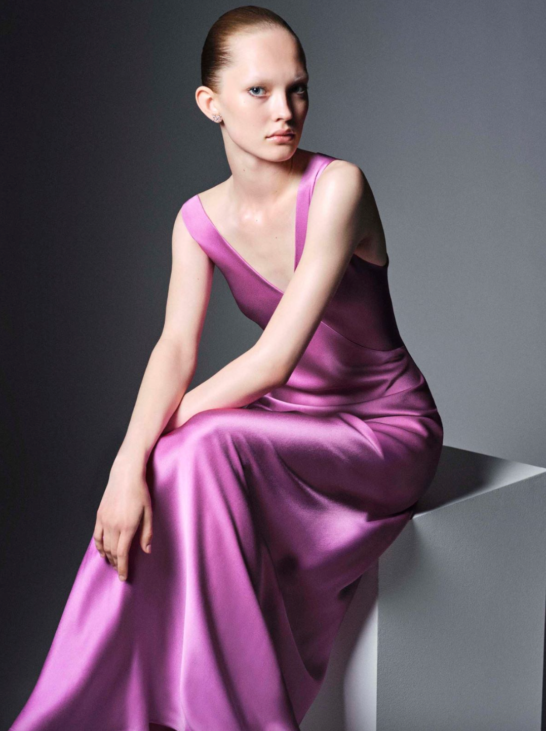 max mara envers satin dress Max Mara Envers Satin Slip Dress in Black