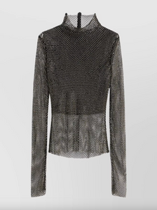 Sportmax Gerarda Mesh Top with Crystals