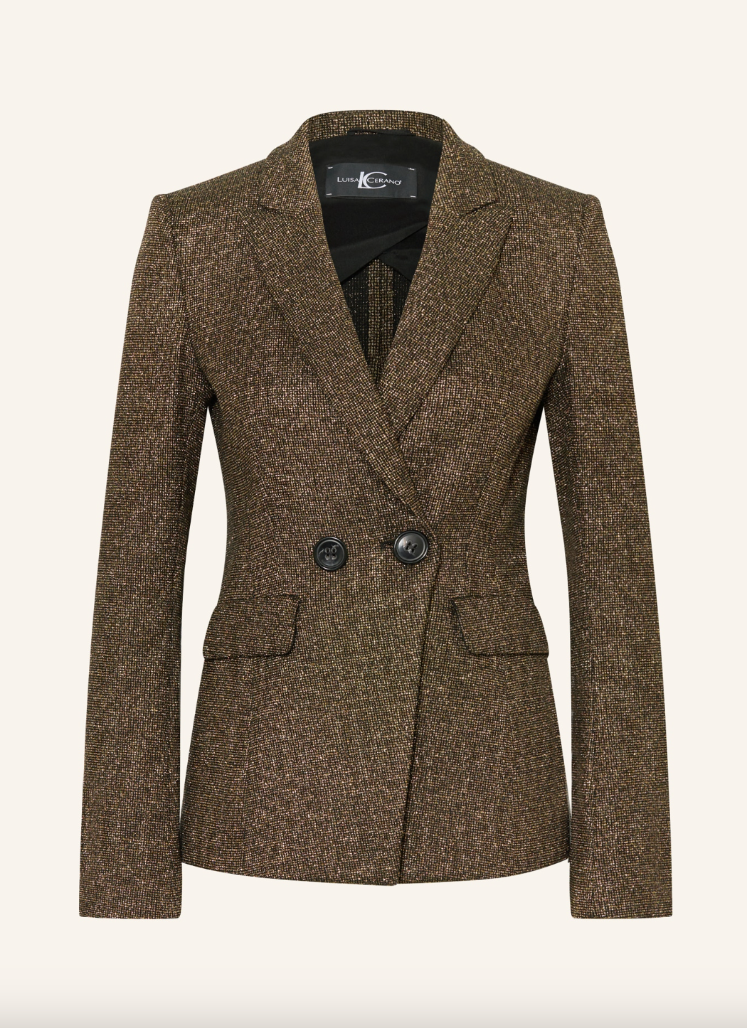 Luisa Cerano Metallic Gold Evening Blazer