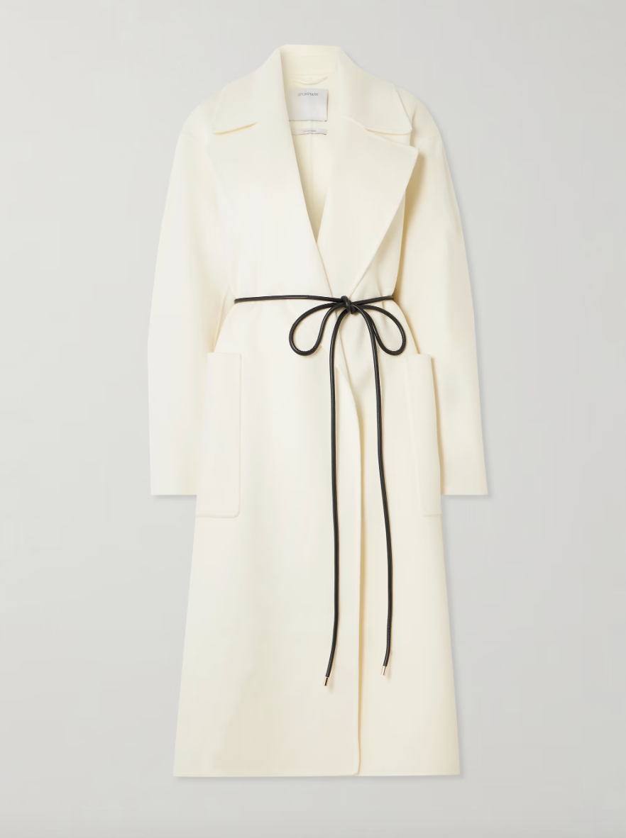 Sportmax Double-Faced Abate White Wool Coat